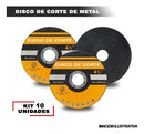 Disco Corte Metal 115mm Aço Inox 10un 4.1/2 Esmerilhadeira
