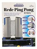 Rede Ping Pong Profissional Retrátil Tênis De Mesa Cor Branco e Preto