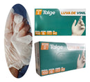 Luva Vinil Sem Pó Talge Descartável 100 Unids - Tam: P/m/g Com pó Não Cor Transparente Tamanho Talge G
