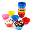 Kit 12 Formas Silicone Cupcake Muffins Forminhas Redonda 7cm Cor Cores Variadas