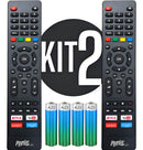 Kit 2 Controle Remoto Para Tv Philco Smart 4k Teclas Netflix, Youtube, Globoplay E Prime Video Parosflux