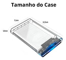 Case para HD Slim Externo Usb 3.0 Computador Ssd Hdd Sata 2.5 Notebook PC PS4 Transparente