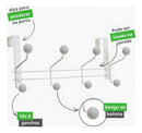 Organizador Para Porta e Parede com 8 Ganchos Facility Branco