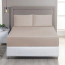 Jogo De Lençol Queen C/ Elástico Malha 100% Algodão 03 P Bege