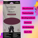 Luvas Em Látex Master Gloves Pro Black 10 Unidades Tamanho G Cor Preto Tamanho Grande
