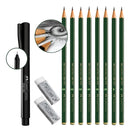 Kit Lápis Desenho Profissional + Caneta Ponta Fina Contorno