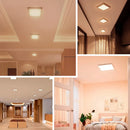 Painel Plafon Led 25w 24w Power Sobrepor Quadrado com Reator Cor Branco Quente Luz Amarela