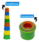 Pais & Filhos brinquedo infantil potes de empilhar e encaixar para bebé