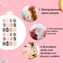 Kit 120 Unhas Postiças Kids Infantil Teen Decoradas Esmaltes Sortida Infantil