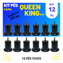 Jogo Pé Cama Box Baú Queen Ou King 12 Pcs 6 Cm Pu Fixo
