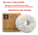 Kit com 4 Filtros Refil marca Lorben para Bebedouro de Gato e Cão - Filtra e Purifica a Água, Garantindo Saúde do Pet