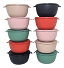 Kit Potes 1 Lt Bowl Redondo C/10 Tapuer Vasilha Plás coloridos