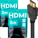 Kit 2 Cabos HDMI 3m Gold Ultra High Speed 4K 120Hz Blindado Full HD 3D Premium Marqs Home Compatível com PS5 TV Smart Projetor PC