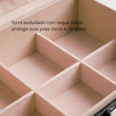 Porta Joias Grande Caixa Colar Bijuteria Portatil Viagem Cor Preto