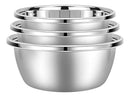 Bowl Inox Tigela Conjunto 3 Pçs Vasilha Fundo 22cm Grosso