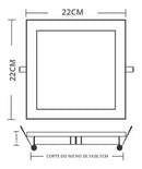 Painel Led Taschibra Lys 18w Embutir Quadrado 3000k Luz Quente Voltagem