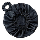 Touca De Cetim Natural Banho Dupla Face Ajustável Xuxinha Cor Preto