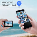 Kit Câmera Ultra Hd 4k Sport Wifi + 32gb + Bastão + Controle Cor Preto