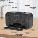 Relógio Despertador Digital Mesa Cabeceira Data Te Preto 1.5V