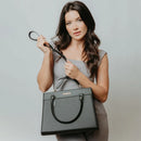 Bolsa Feminina Transversal Grande Cor Sobre Cor Cor Preto