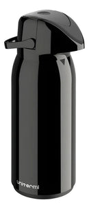 Garrafa térmica Verona Pressão Ampola de vidro 1.8L preta Unitermi