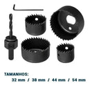 Jogo Serra Copo 6 Peças 32mm A 54mm Para Madeira Gesso Pvc