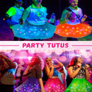 Saia Tule Carnaval Festa Led Tutu Pisc Lilás 40cm até 100cm