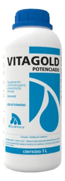 Vitagold 1 Litro Suplemento Vitamínico Cavalo Boi Vaca Porco