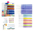 Kit Agulha De Crochê Completo Profissional Soft Cabo Emborrachado 16 Peças Lar das Fitas
