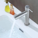 Torneira Baixa Pia Banheiro Lavabo Inox Aço Escovado Bancada Acabamento Fosco Cor Prateado - Camperluz