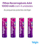 Pilha recarregável AAA Elgin Recarregáveis 82171 Cilíndrica - kit de 3 unidades