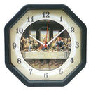 Relógio Parede Oitavado Santa Ceia Cozinha Sala Jantar Preto Cor Da Estrutura Preto Cor Do Fundo Santa Ceia