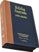 Bíblia Sagrada Com Harpa Letra Grande Preta Com Zíper Couro
