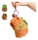 Chaveiro Capivara Mochila Tartaruga Fofo Sino Pelúcia 12cm Cor Marrom-claro