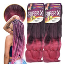 Kit 2 Cabelo Jumbo Jumbão Hiper X Box Braid 400 T1B/PINK