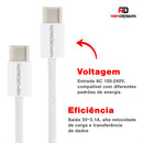 Cabo Carregador Turbo Tipo C Duplo Trançado Compatível Samsung S24 S23 S22 S21 Motorola Xiaomi LG iPhone 15 16 17 Pro Max Rápido Reforçado Alta Velocidade Newdragon Cor Branco