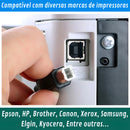 Cabo Usb Impressora 3 Metros Tipo B 3m Para Hp Epson Canon