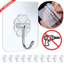 Ecomixshop Kit 10 Ganchos Adesivo Inox Suporte Parede Super Aderência Sem Prego Sem Sujeira