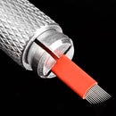 50 Uni Lâminas Tebori Nano Agulhas 12 Pontas Flex 0.18mm Cor Vermelho