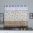 Cortina De Cozinha Oxford Estampada 2,40x Marrom