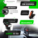 Farol Forte Bike Recarregável Profissional Sinalizador Preto