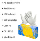 Luvas descartáveis Supermax Premium quality procedimento cor branco tamanho P de látex com pó x 100 unidades