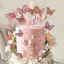 Vitrine Topo de Bolo de Borboletas Rosa e Dourada Mariposas Rosa Dorada Rosa Mariposas Pack 10 10