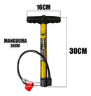 Bomba De Encher Pneu De Bicicleta Bomba Bike Portátil Fertak Cor Amarelo