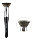 Pincel kabuki reto A03 Macrilan preto e cromado