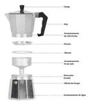 Cafeteira Italiana Moka 300ml 6 Xícaras Original Premium Prateado