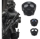 Mascara Full Face Skull Tactical Airsoft Pa Preto Lentes cinza
