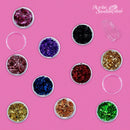 Kit 12 Folhas De Ouro Encapsulamento De Unhas Multicolor Decoração Unha Brilho Nail Art Manicure