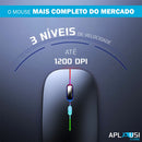 Mouse Sem Fio Recarregável Wireles Optico Led Rgb Ergonômico