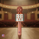 Microfone Sem Fio Bluetooth Usb Gotwire? Youtuber Reporter Festas E Eventos Karaokê Diversão Em Família Cor Rose Gold